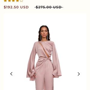 Elegant Pink Cutout Jumpsuit Pant